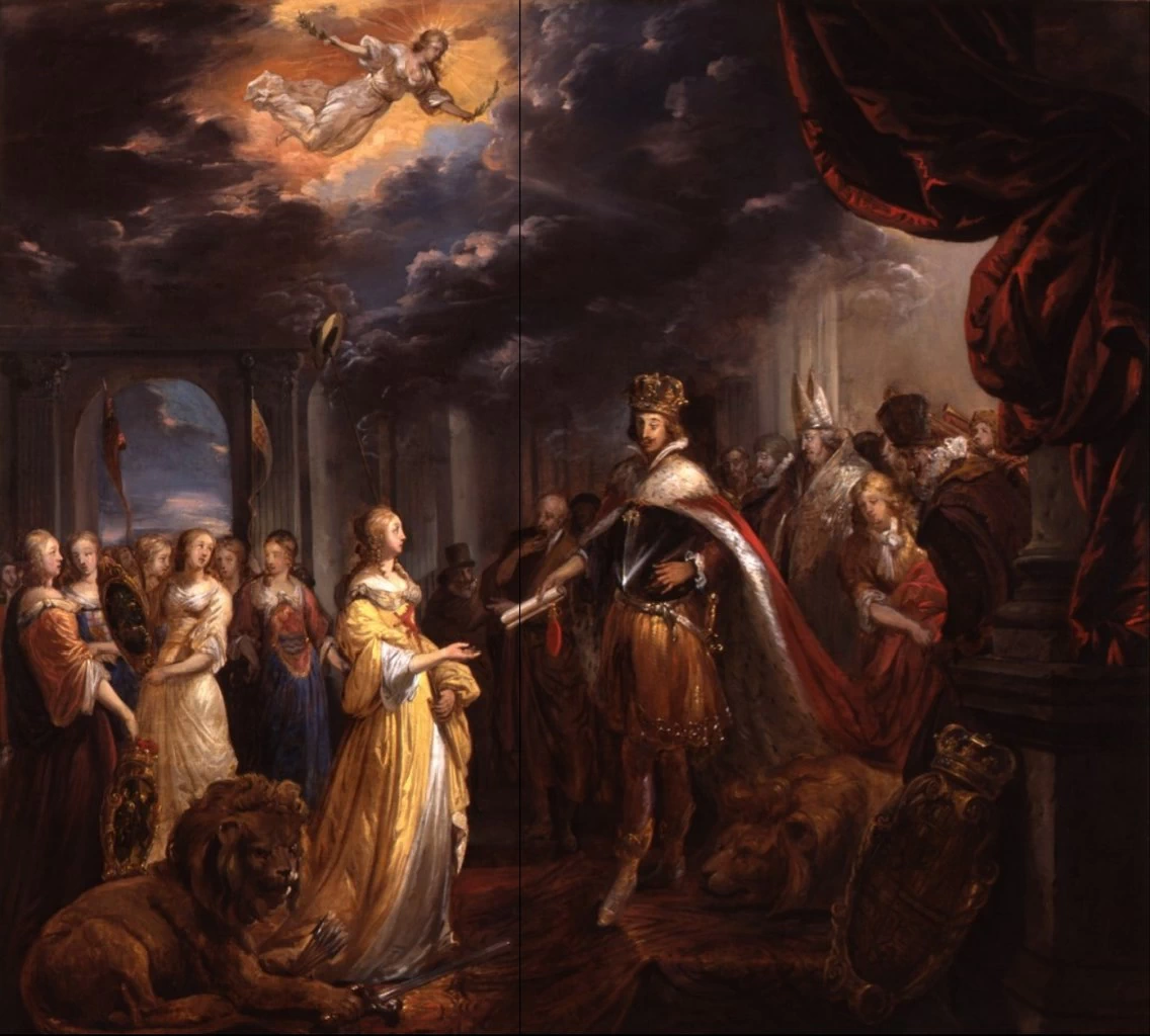 Il re Filippo III di Spagna concede la pace alla Repubblica olandese - Musée des Beaux, Arts de Quimper, attribuito